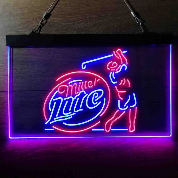 Miller Lite Golf Dual LED Neon Light Sign